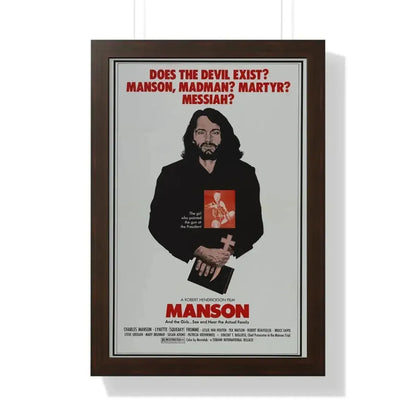 MANSON 1973 - Framed Movie Poster 16″ x 24″ Walnut - The Sticker Space