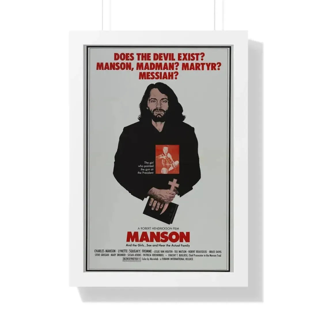 MANSON 1973 - Framed Movie Poster 16″ x 24″ White - The Sticker Space