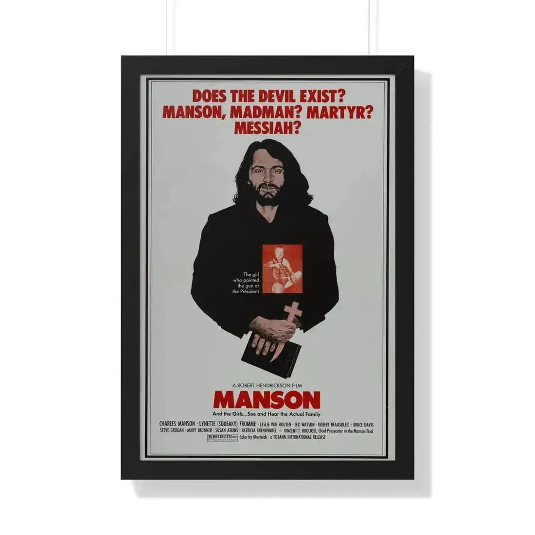 MANSON 1973 - Framed Movie Poster 20" x 30" Black - The Sticker Space