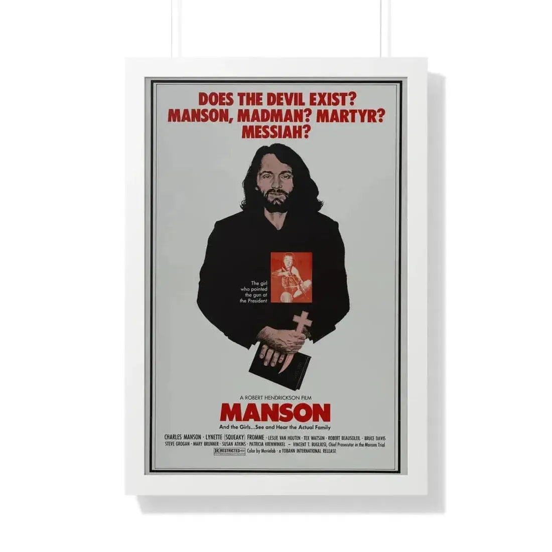 MANSON 1973 - Framed Movie Poster 20" x 30" White - The Sticker Space