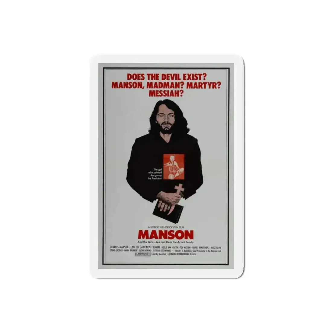 MANSON 1973 Movie Poster - Refrigerator Magnet 5 Inch Die-Cut - The Sticker Space