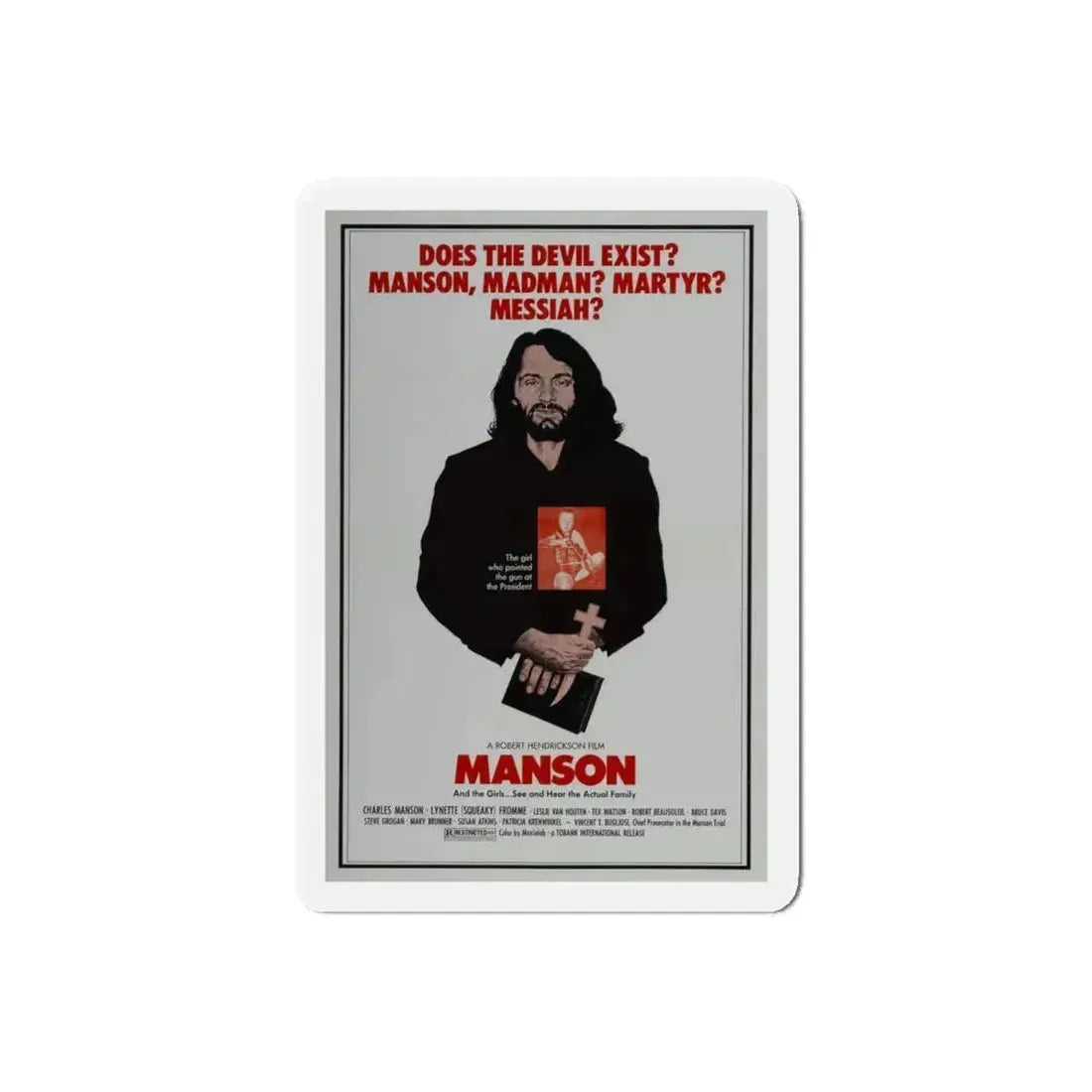 MANSON 1973 Movie Poster - Refrigerator Magnet 6 Inch Die-Cut - The Sticker Space