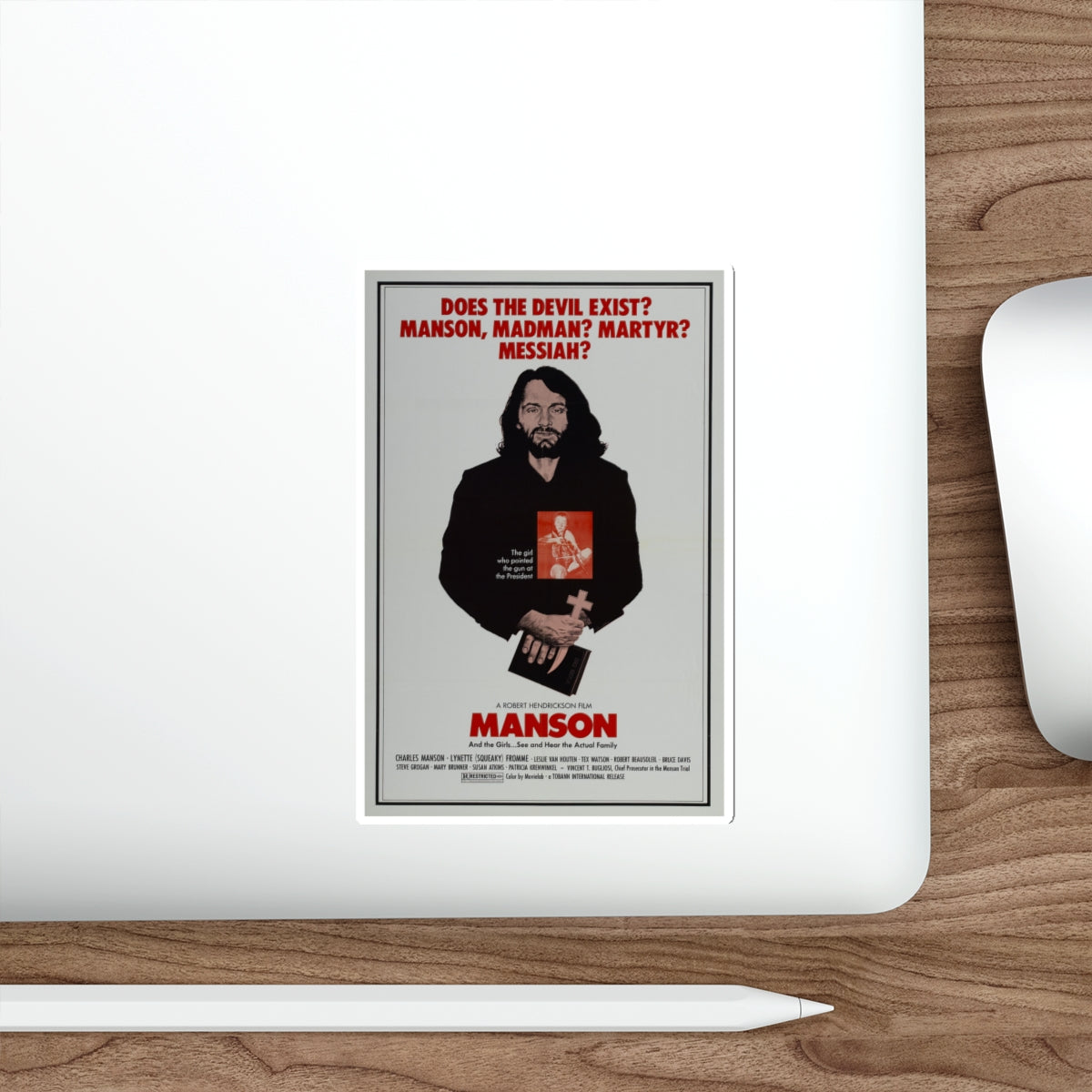 MANSON 1973 Movie Poster STICKER Vinyl Die-Cut Decal-The Sticker Space