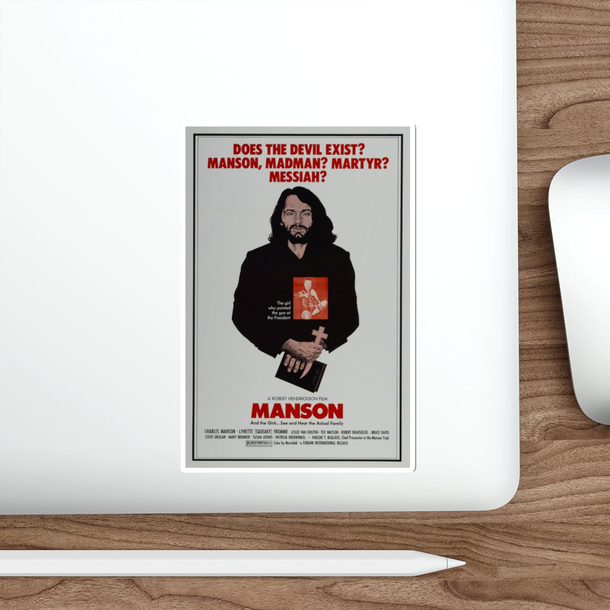 MANSON 1973 Movie Poster STICKER Vinyl Die-Cut Decal-The Sticker Space