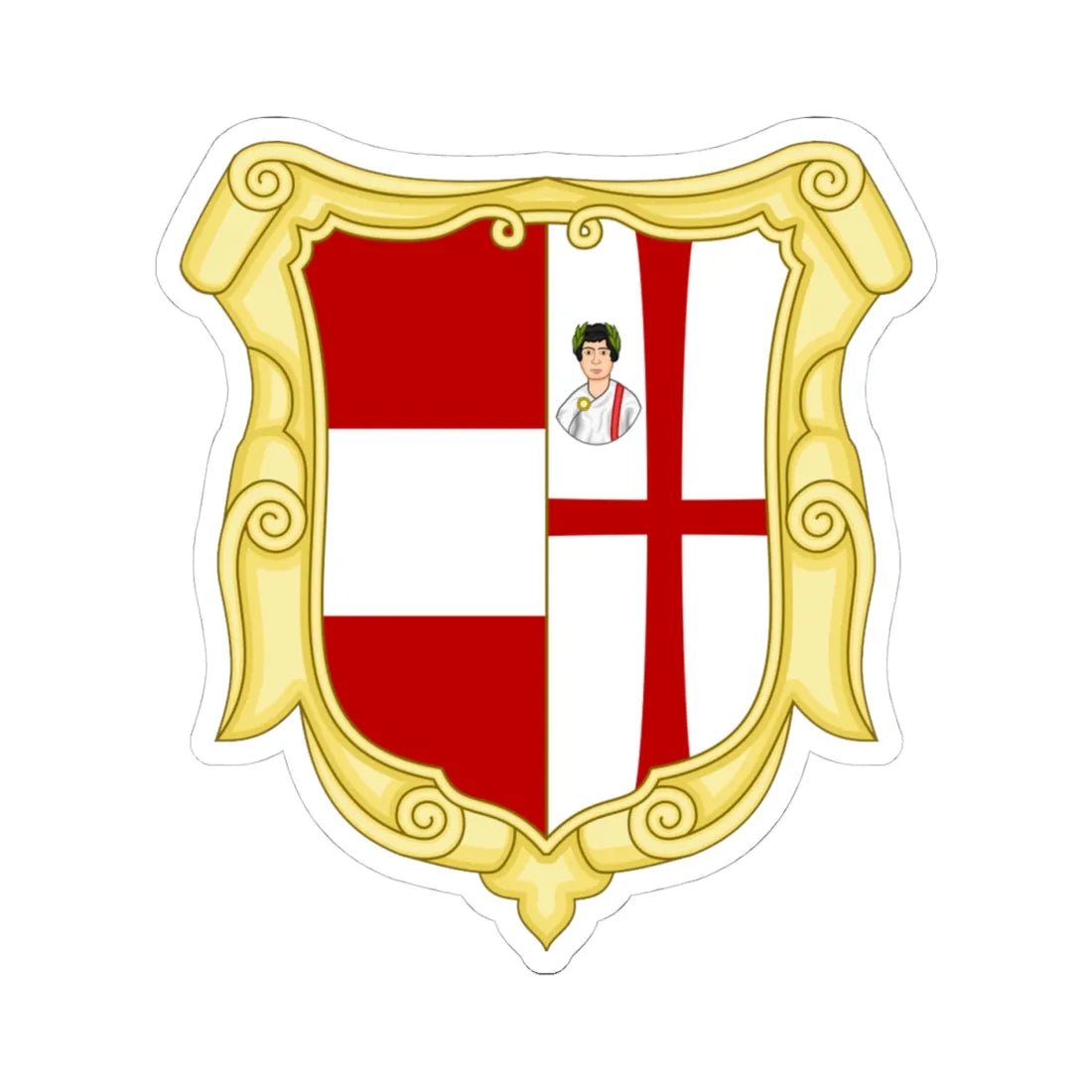 Mantova-Stemma XVIII secolo (Italy) (Coat of Arms) STICKER Vinyl Kiss-Cut Decal 4 Inch White - The Sticker Space