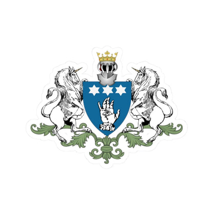 Manu family coat of arms (Algeria) (Coat of Arms) STICKER Vinyl Kiss-Cut Decal 2 Inch White - The Sticker Space