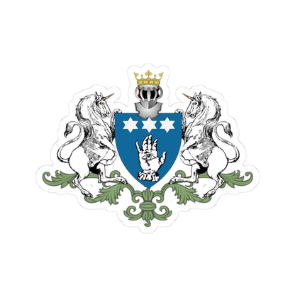 Manu family coat of arms (Algeria) (Coat of Arms) STICKER Vinyl Kiss-Cut Decal 3 Inch White - The Sticker Space