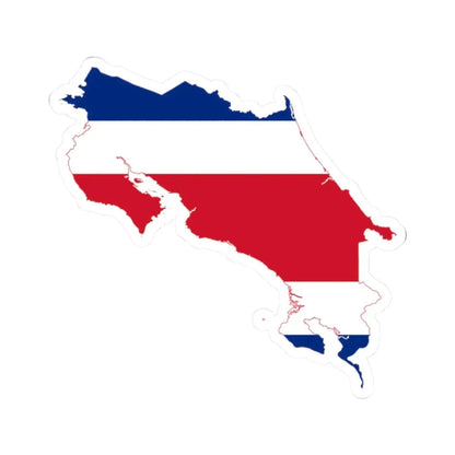 Map and flag of Costa Rica (Costa Rica) STICKER Vinyl Kiss-Cut Decal 2 Inch White - The Sticker Space