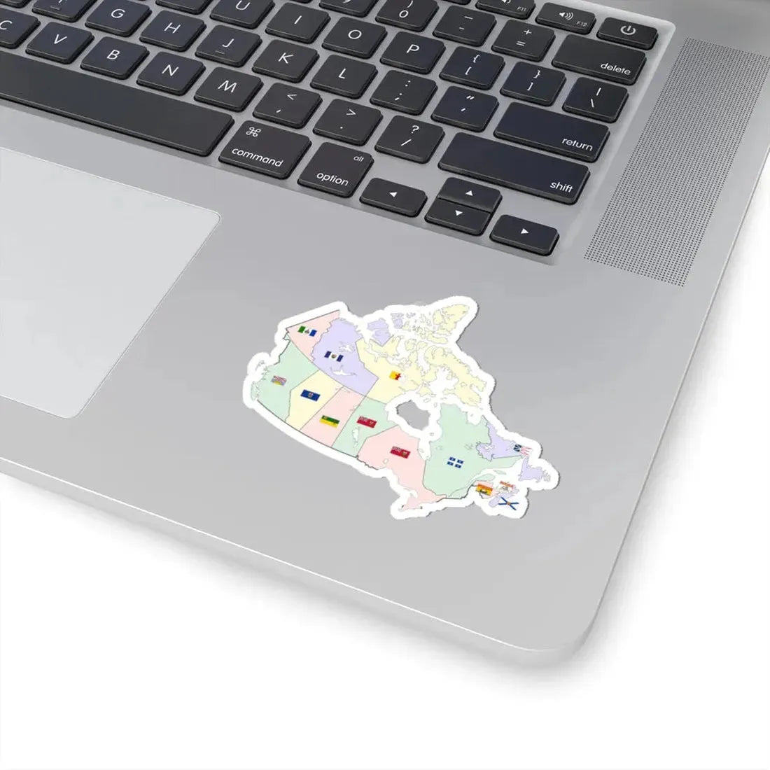 Map of Canada with flags (Canada) STICKER Vinyl Kiss-Cut Decal - The Sticker Space