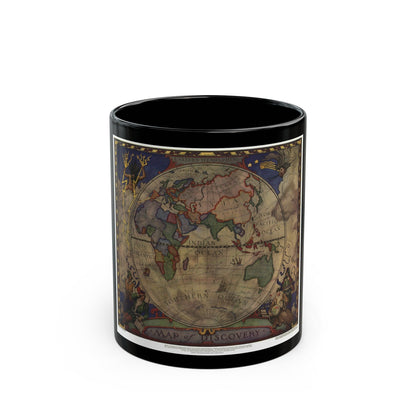 Map of Discovery- Eastern Hemisphere (1928) (Map) Black Coffee Mug-11oz-The Sticker Space