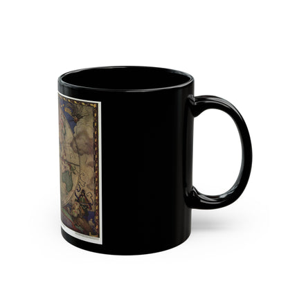 Map of Discovery- Eastern Hemisphere (1928) (Map) Black Coffee Mug-The Sticker Space