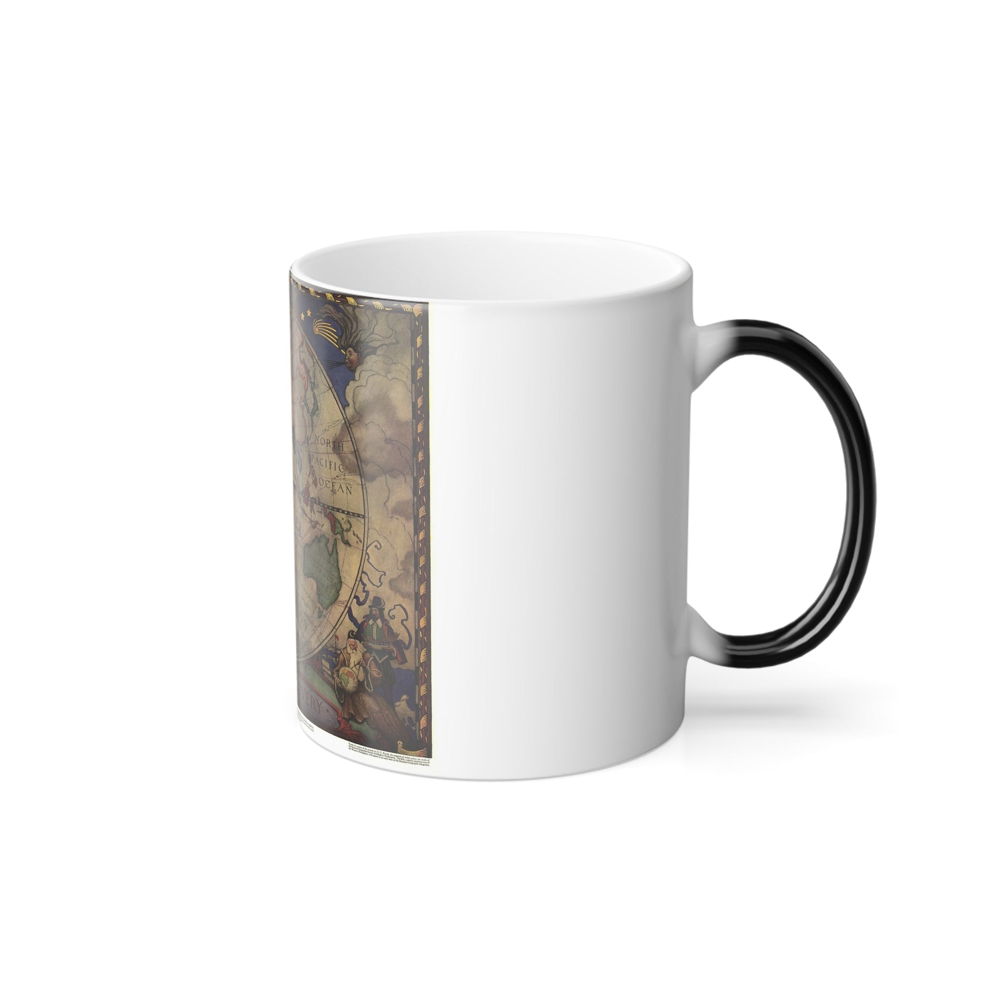 Map of Discovery- Eastern Hemisphere (1928) (Map) Color Changing Mug 11oz-11oz-The Sticker Space