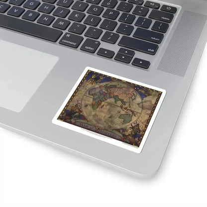 Map of Discovery- Eastern Hemisphere (1928) (Map) STICKER Vinyl Kiss-Cut Decal - The Sticker Space