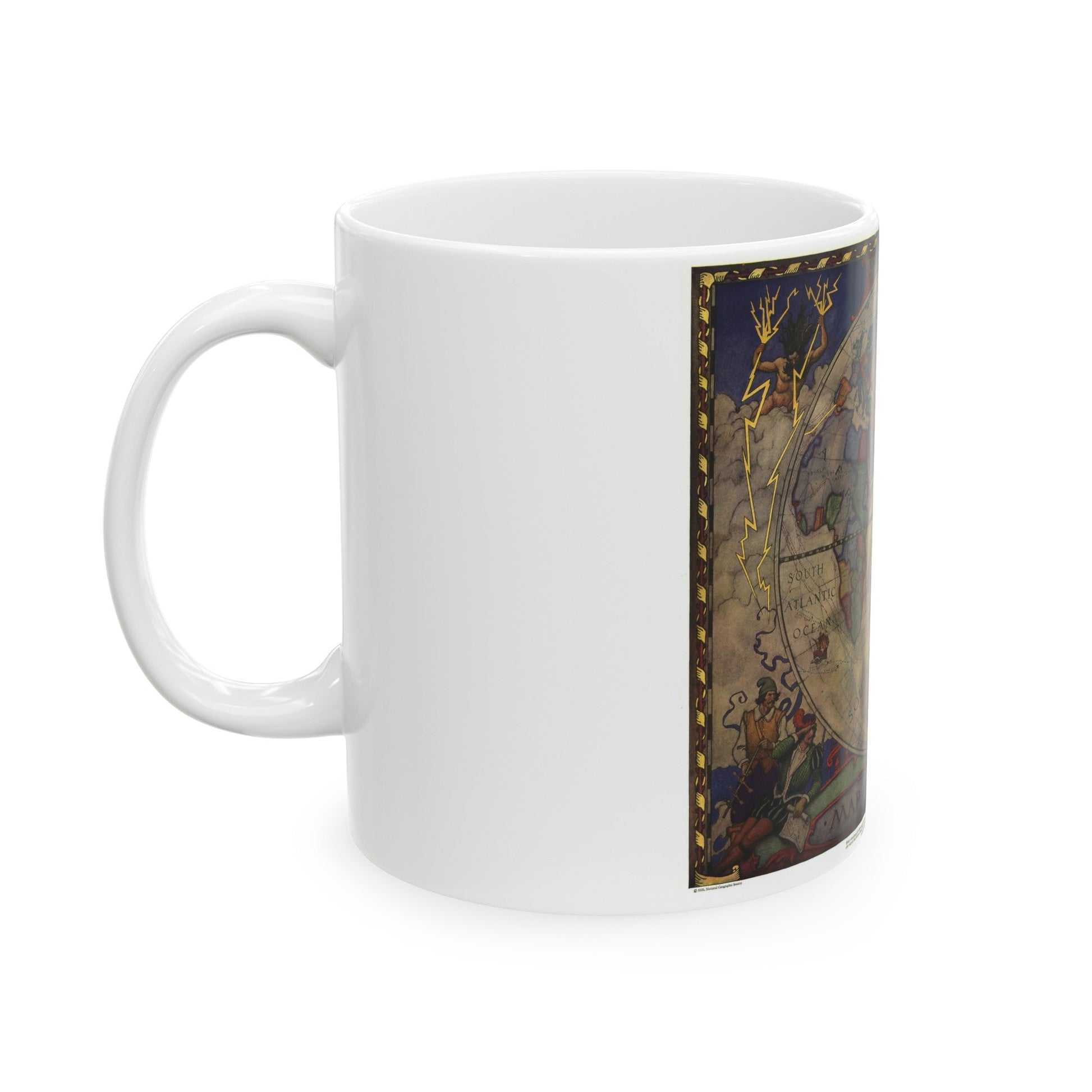 Map of Discovery- Eastern Hemisphere (1928) (Map) White Coffee Mug-The Sticker Space