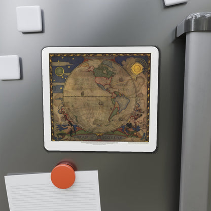 Map of Discovery- Western Hemisphere (1928) (Map) Refrigerator Magnet-The Sticker Space