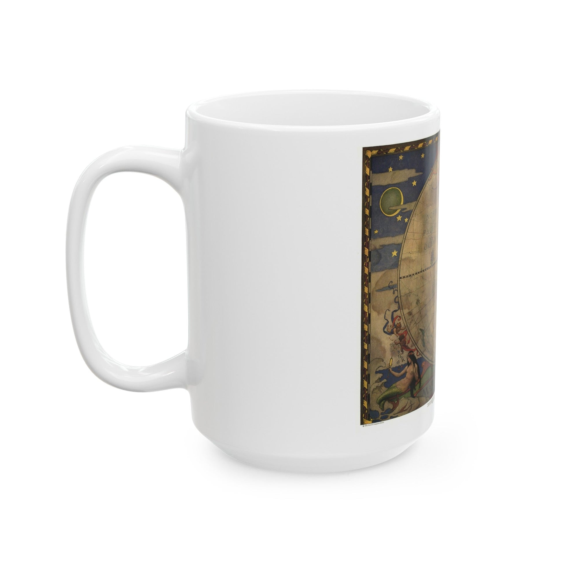 Map of Discovery- Western Hemisphere (1928) (Map) White Coffee Mug-The Sticker Space