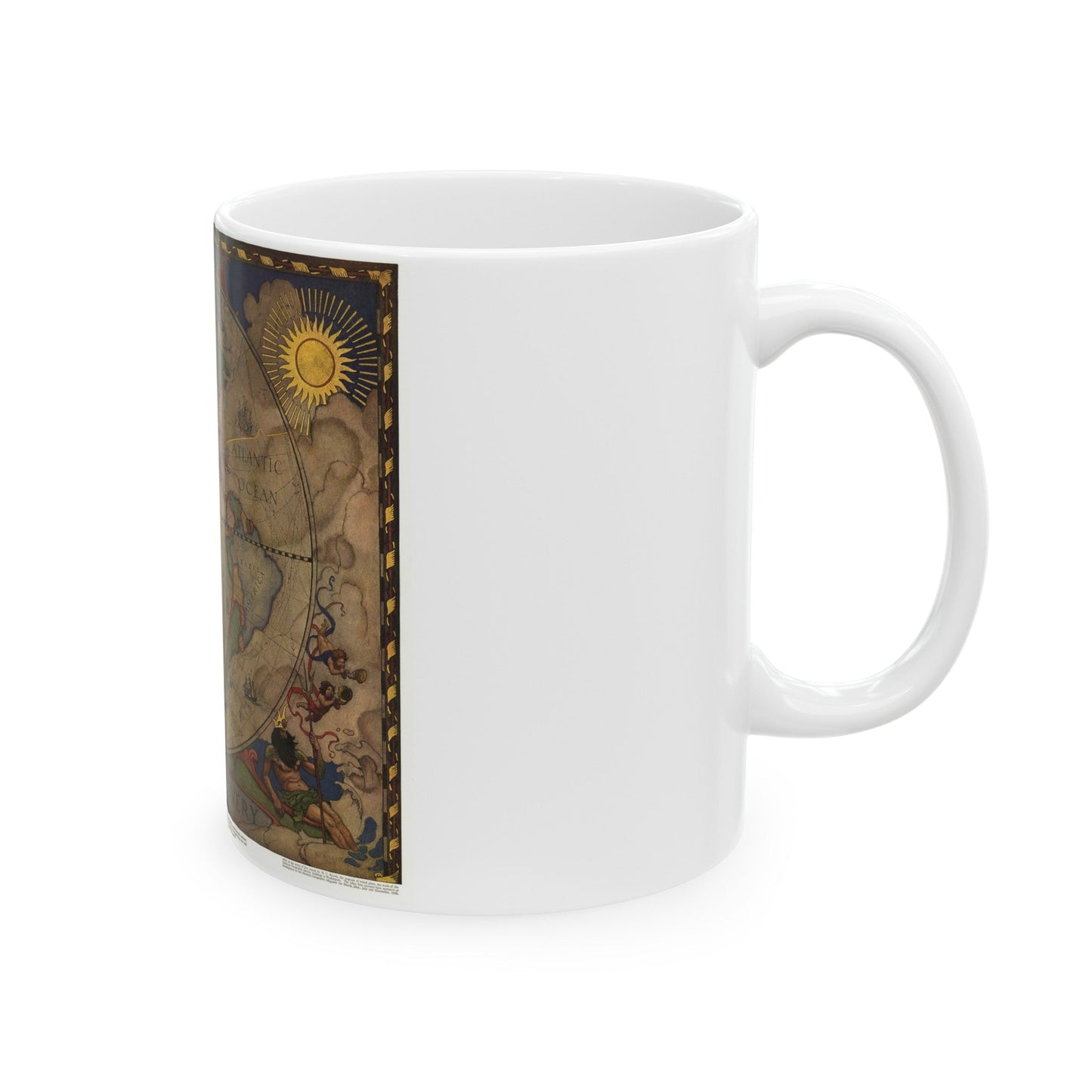 Map of Discovery- Western Hemisphere (1928) (Map) White Coffee Mug-The Sticker Space