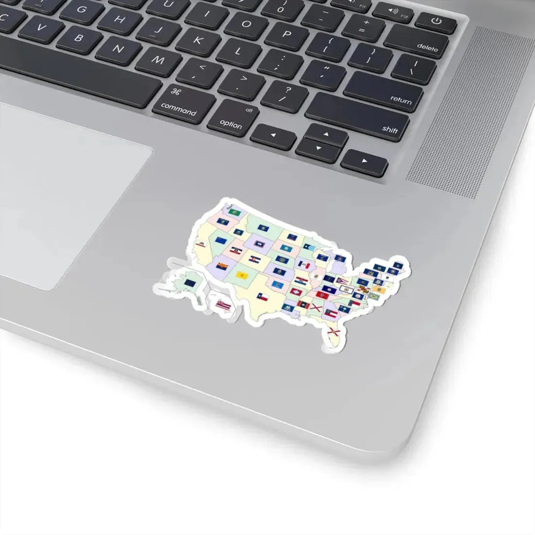 Map of the United States with flags (United States) STICKER Vinyl Kiss-Cut Decal - The Sticker Space