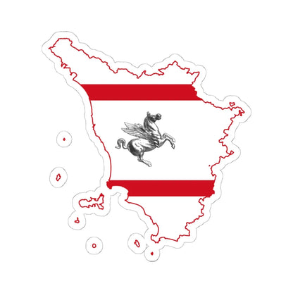 Map profile of Tuscany (Italy) STICKER Vinyl Kiss-Cut Decal 6 Inch White - The Sticker Space
