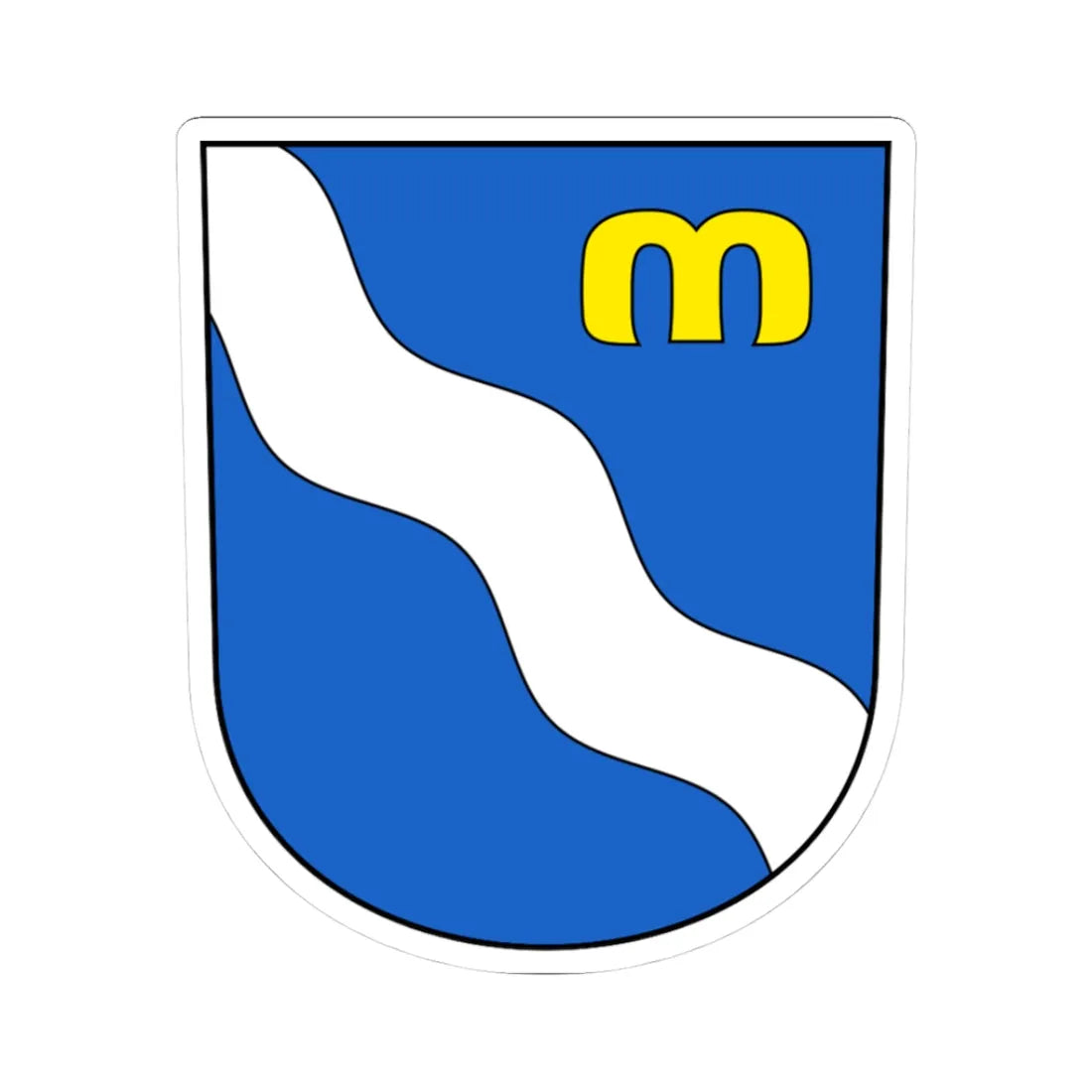 Marbach-blazon (Switzerland) (Coat of Arms) STICKER Vinyl Kiss-Cut Decal 3 Inch White - The Sticker Space