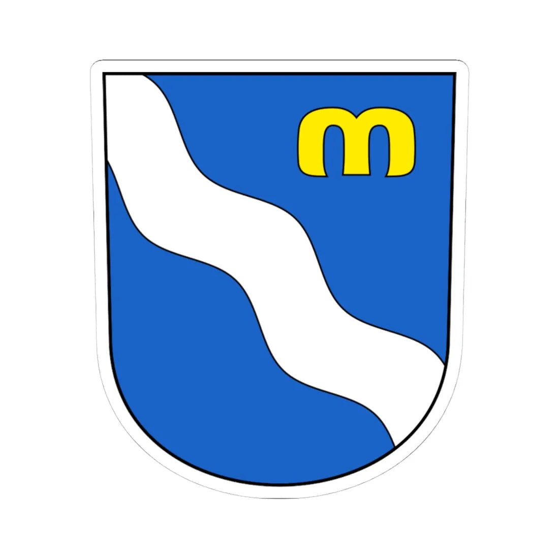 Marbach-blazon (Switzerland) (Coat of Arms) STICKER Vinyl Kiss-Cut Decal 4 Inch White - The Sticker Space