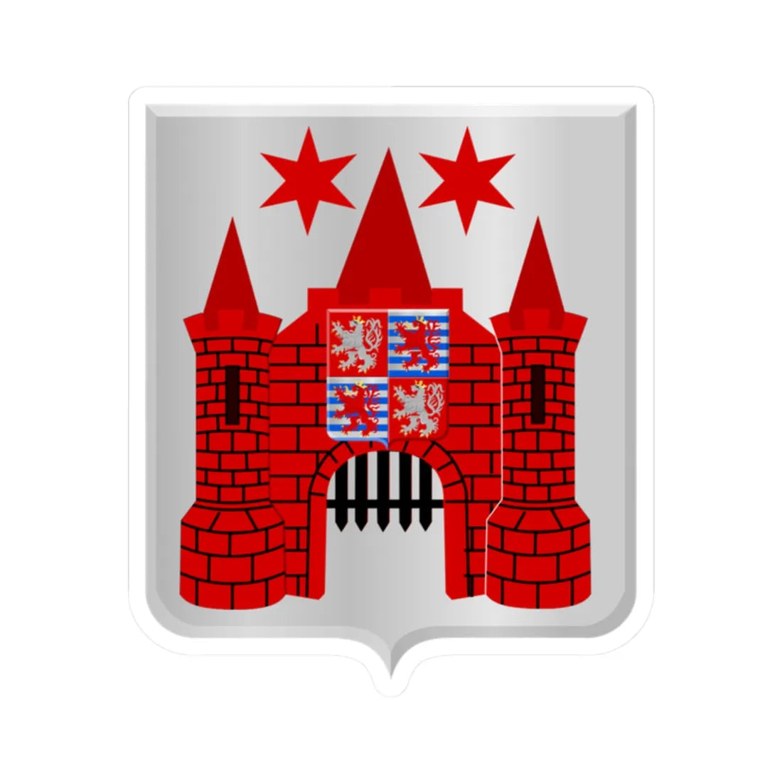 Marche-en-Famenne 1977 (Belgium) (Coat of Arms) STICKER Vinyl Kiss-Cut Decal 2 Inch White - The Sticker Space