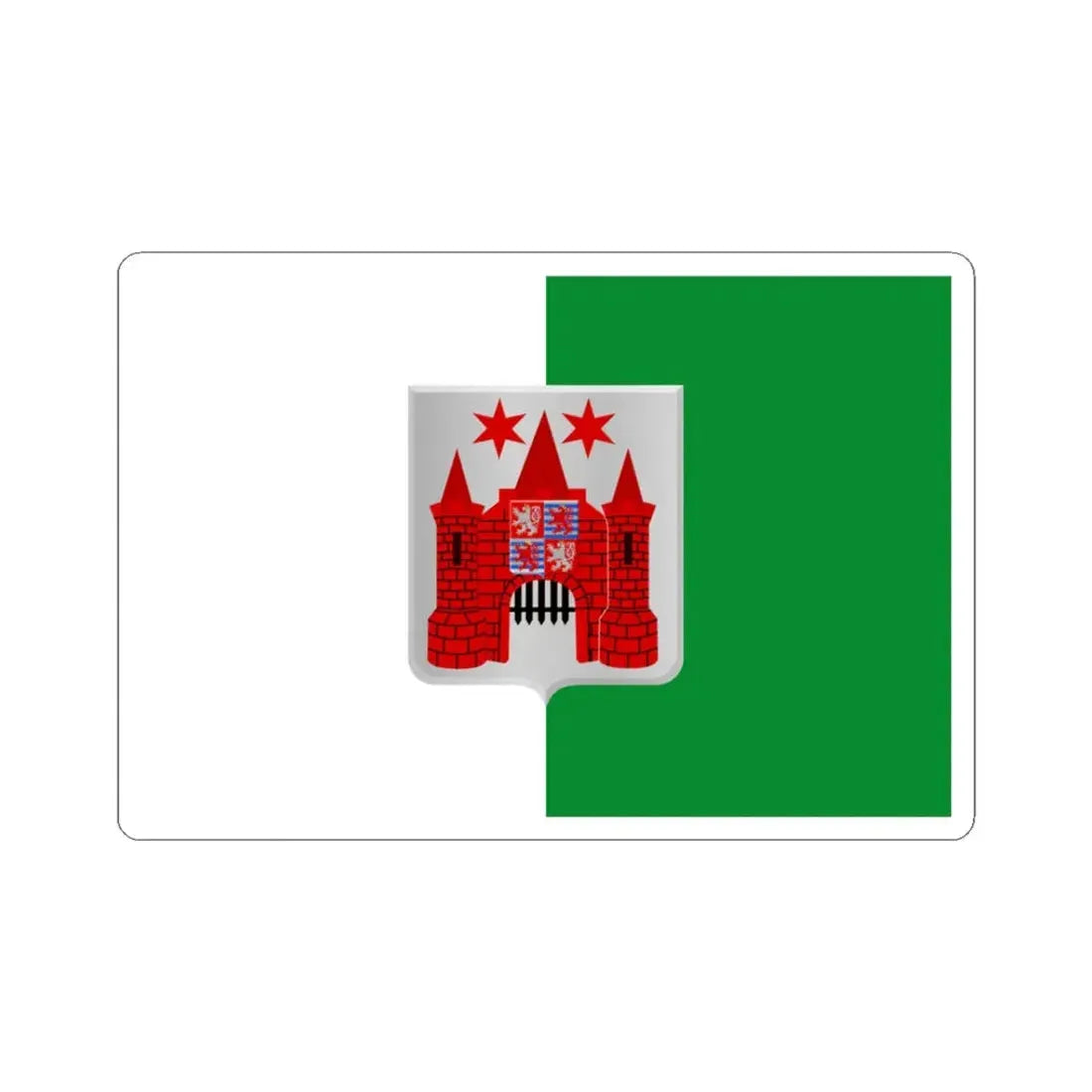 Marche-en-Famenne vlag (Belgium) STICKER Vinyl Kiss-Cut Decal 3 Inch White - The Sticker Space