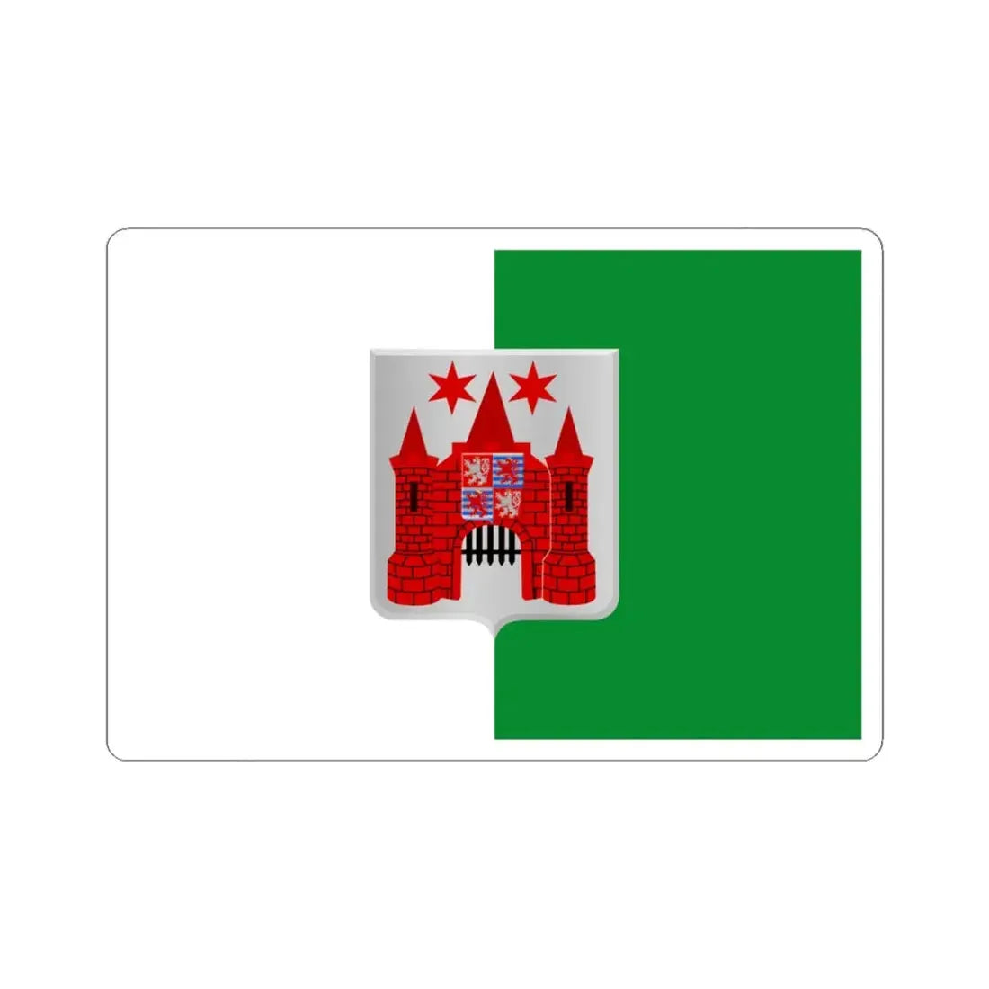 Marche-en-Famenne vlag (Belgium) STICKER Vinyl Kiss-Cut Decal 4 Inch White - The Sticker Space