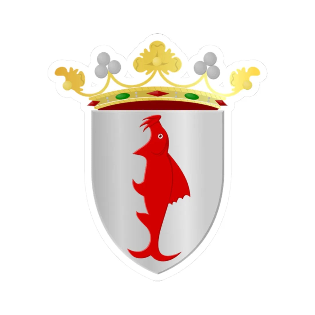 Marchin wapen (Belgium) (Coat of Arms) STICKER Vinyl Kiss-Cut Decal 2 Inch White - The Sticker Space