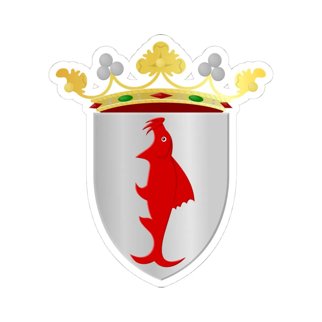 Marchin wapen (Belgium) (Coat of Arms) STICKER Vinyl Kiss-Cut Decal 4 Inch White - The Sticker Space