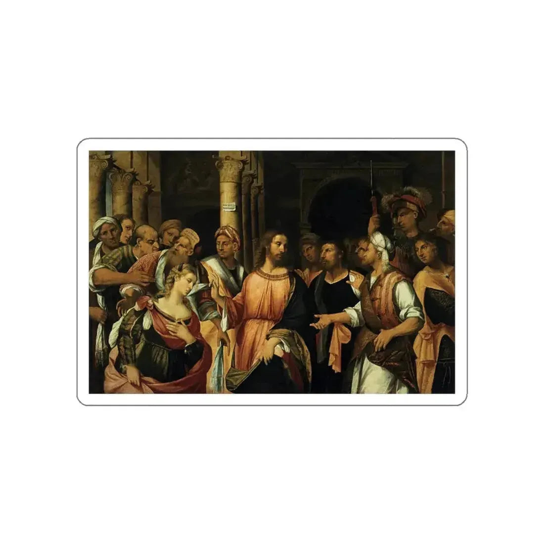 MARCONI, Rocco - Christ and the Adulteress (Artwork) STICKER Vinyl Die-Cut Decal White Die-Cut 6 Inch - The Sticker Space