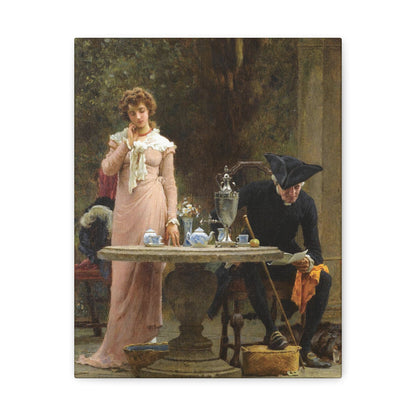 Marcus Stone (1840-1921) An offer of Marriage - 1883 - Canvas Wall Art-11″ x 14″-The Sticker Space