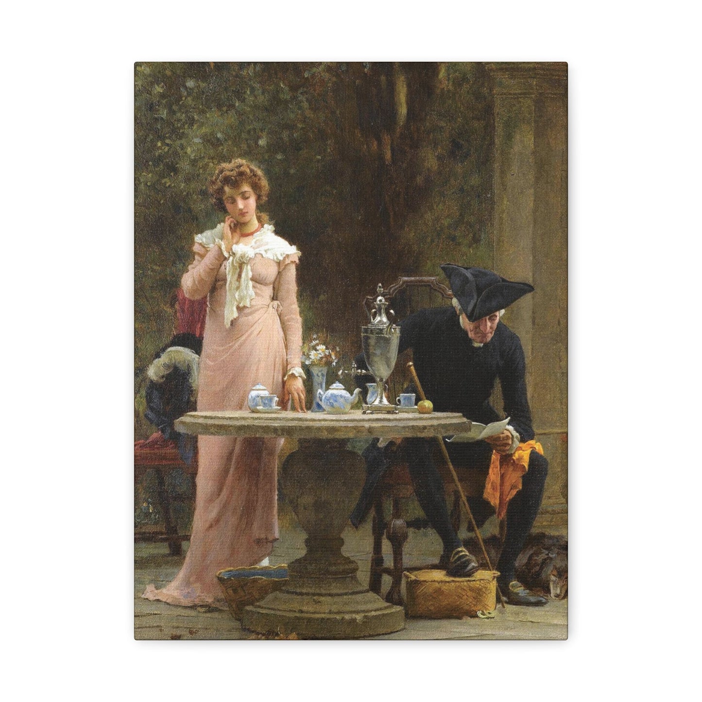 Marcus Stone (1840-1921) An offer of Marriage - 1883 - Canvas Wall Art-12″ x 16″-The Sticker Space