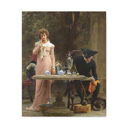 Marcus Stone (1840-1921) An offer of Marriage - 1883 - Canvas Wall Art-16″ x 20″-The Sticker Space