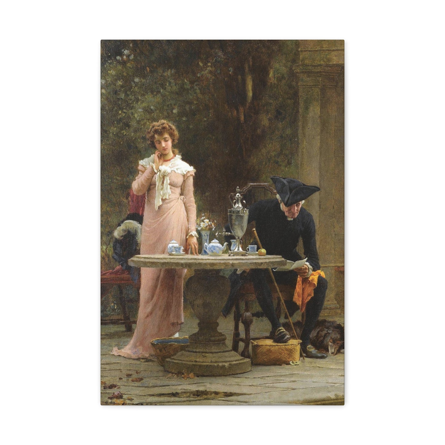 Marcus Stone (1840-1921) An offer of Marriage - 1883 - Canvas Wall Art-16″ x 24″-The Sticker Space