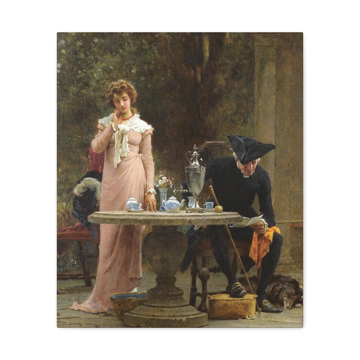 Marcus Stone (1840-1921) An offer of Marriage - 1883 - Canvas Wall Art-20″ x 24″-The Sticker Space