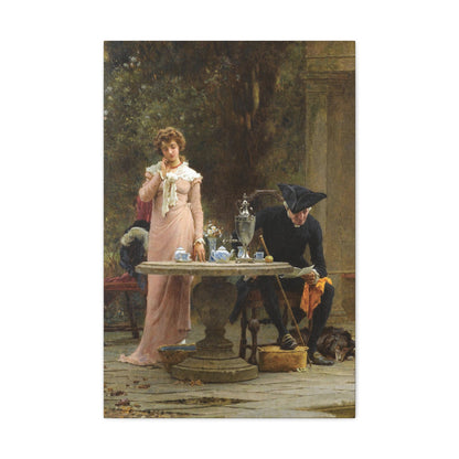 Marcus Stone (1840-1921) An offer of Marriage - 1883 - Canvas Wall Art-20″ x 30″-The Sticker Space