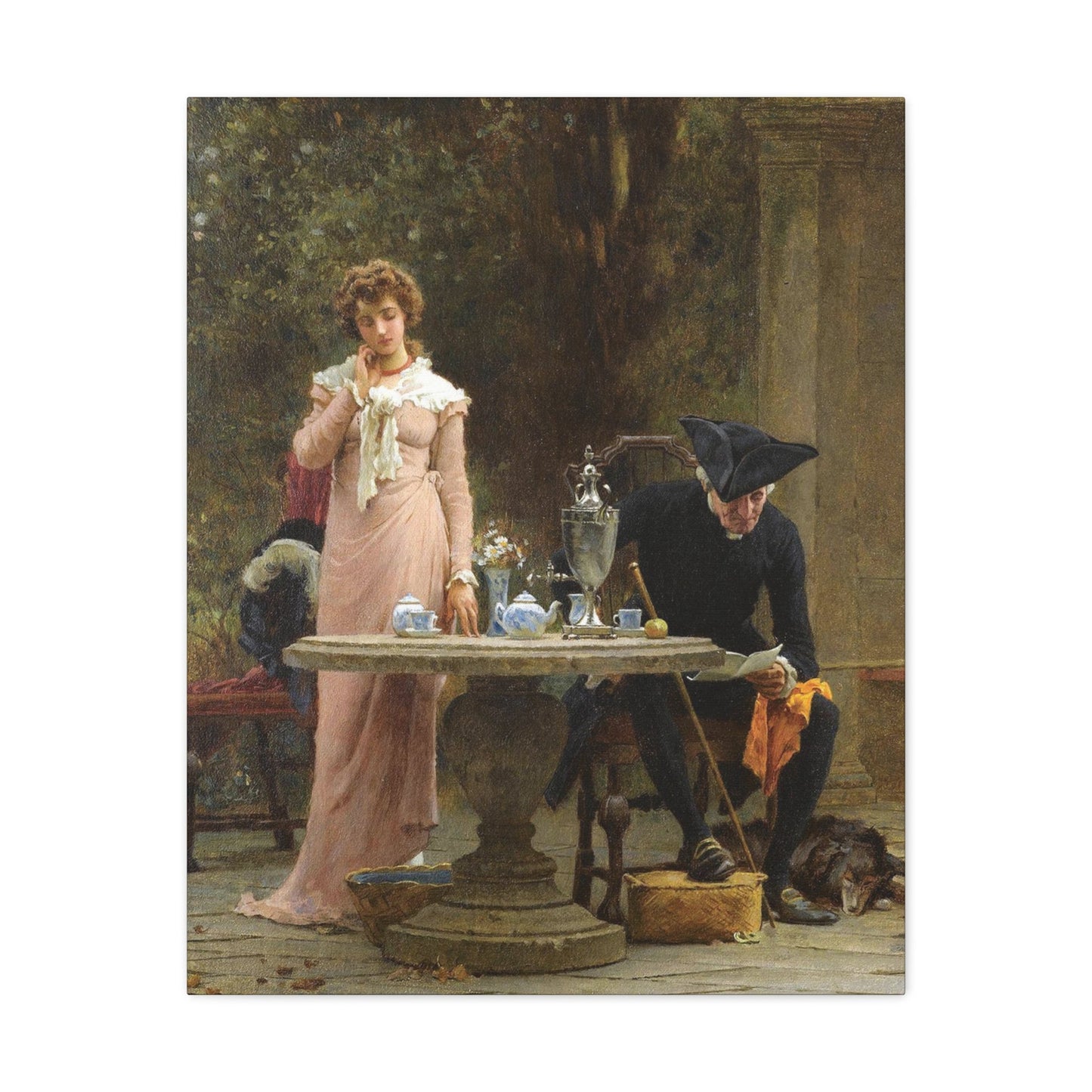 Marcus Stone (1840-1921) An offer of Marriage - 1883 - Canvas Wall Art-24″ x 30″-The Sticker Space