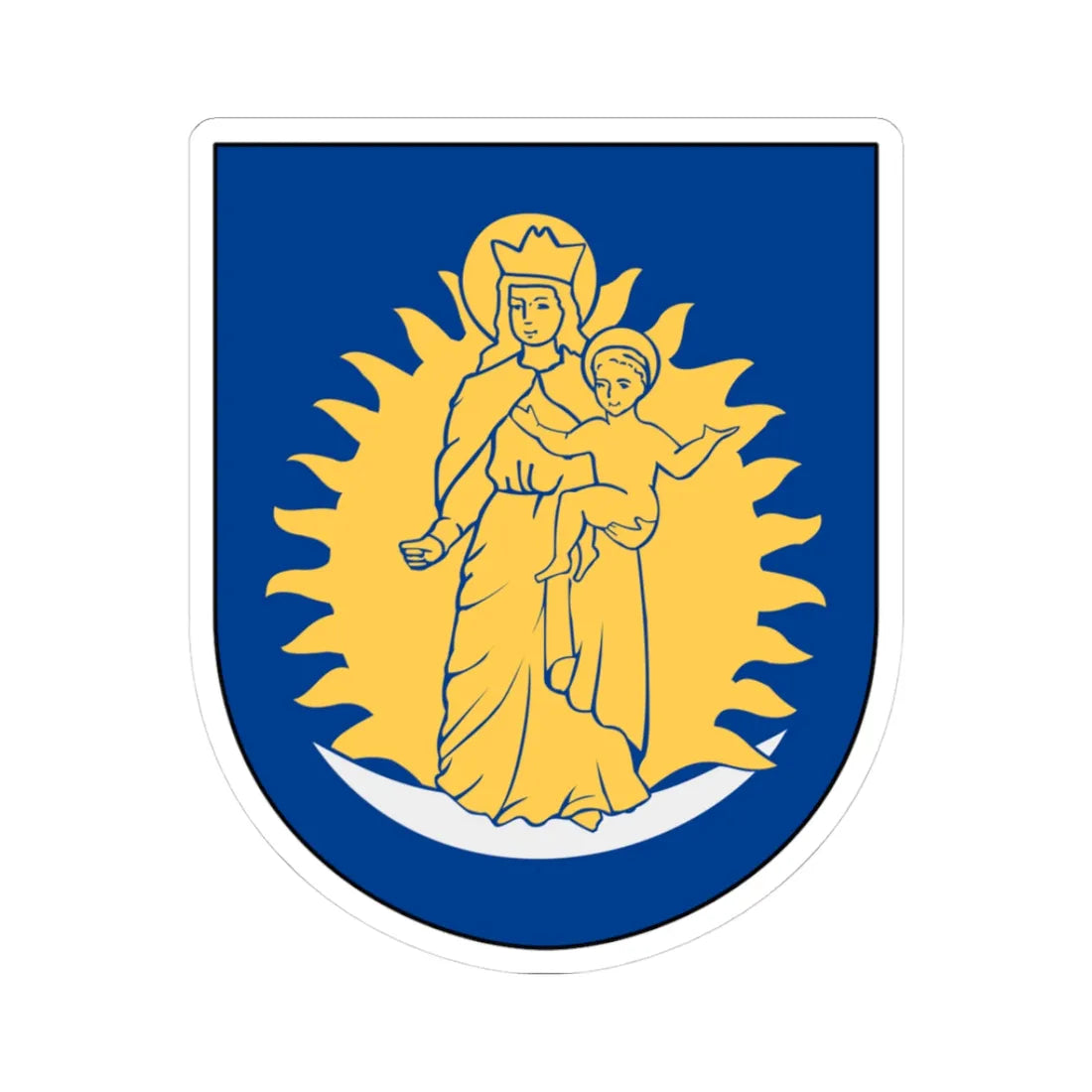 Mariefred vapen (Sweden) (Coat of Arms) STICKER Vinyl Kiss-Cut Decal 3 Inch White - The Sticker Space