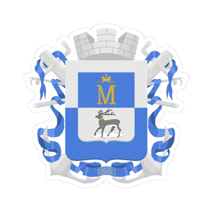 Mariehamn coat of arms 1881 (Finland) (Coat of Arms) STICKER Vinyl Kiss-Cut Decal 3 Inch White - The Sticker Space