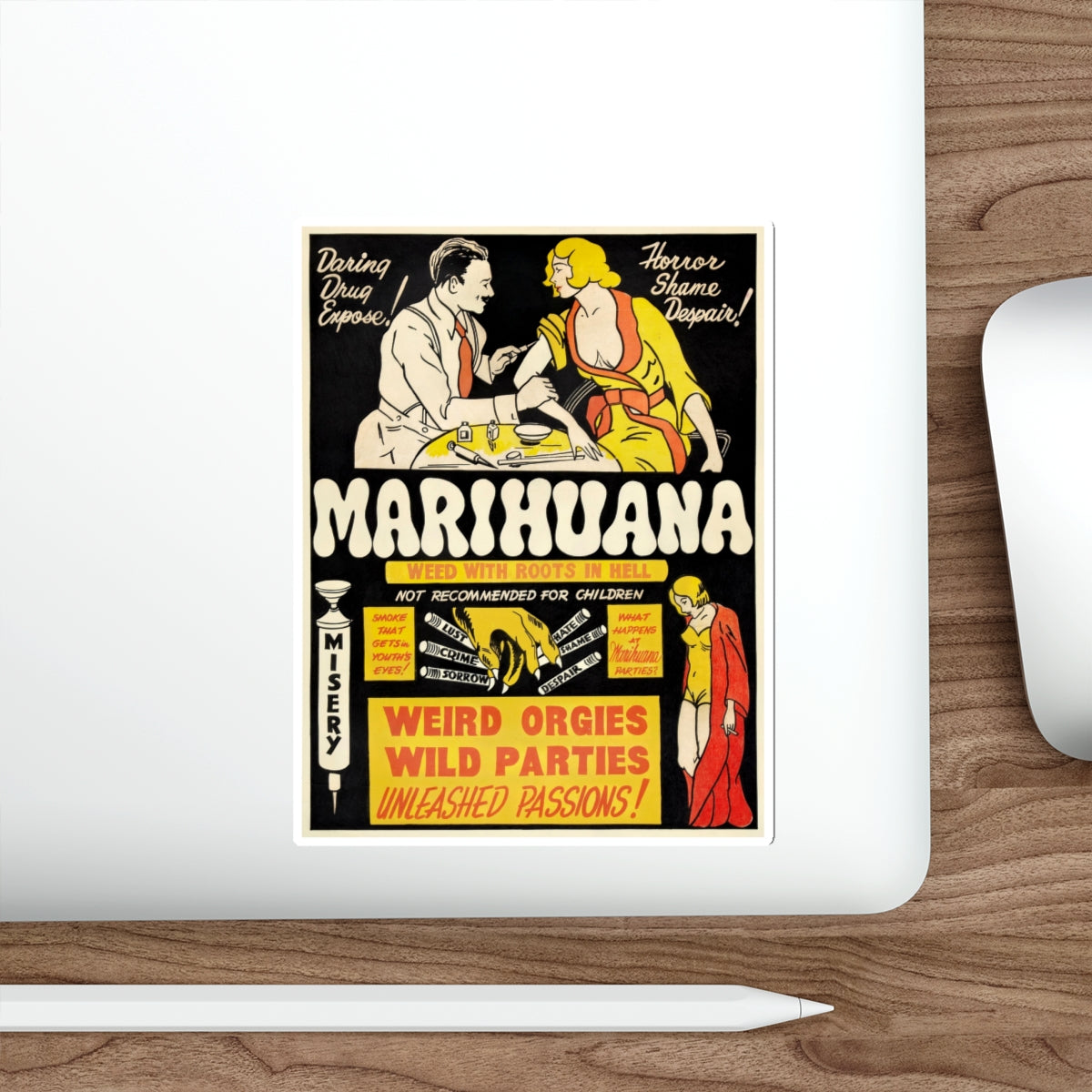 MARIHUANA 1936 Movie Poster STICKER Vinyl Die-Cut Decal-The Sticker Space