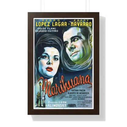 MARIHUANA STORY 1950 - Framed Movie Poster 16″ x 24″ Walnut - The Sticker Space