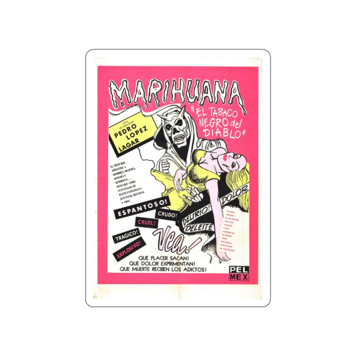 MARIHUANA STORY (2) 1950 Movie Poster STICKER Vinyl Die-Cut Decal-2 Inch-The Sticker Space