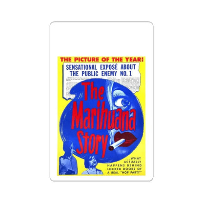 MARIHUANA STORY (3) 1950 Movie Poster - STICKER Vinyl Kiss-Cut Decal 3 Inch White - The Sticker Space