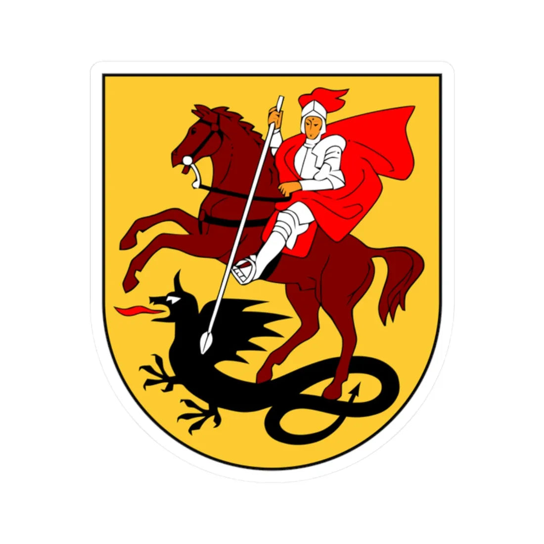 Marijampole COA (Lithuania) (Coat of Arms) STICKER Vinyl Kiss-Cut Decal 2 Inch White - The Sticker Space