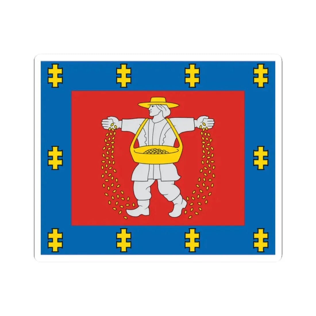 Marijampole County flag (Lithuania) STICKER Vinyl Kiss-Cut Decal 2 Inch White - The Sticker Space