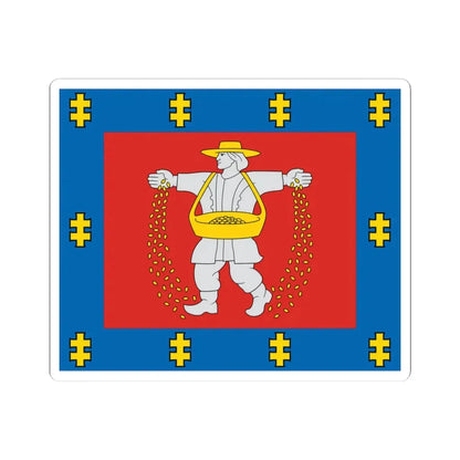 Marijampole County flag (Lithuania) STICKER Vinyl Kiss-Cut Decal 3 Inch White - The Sticker Space