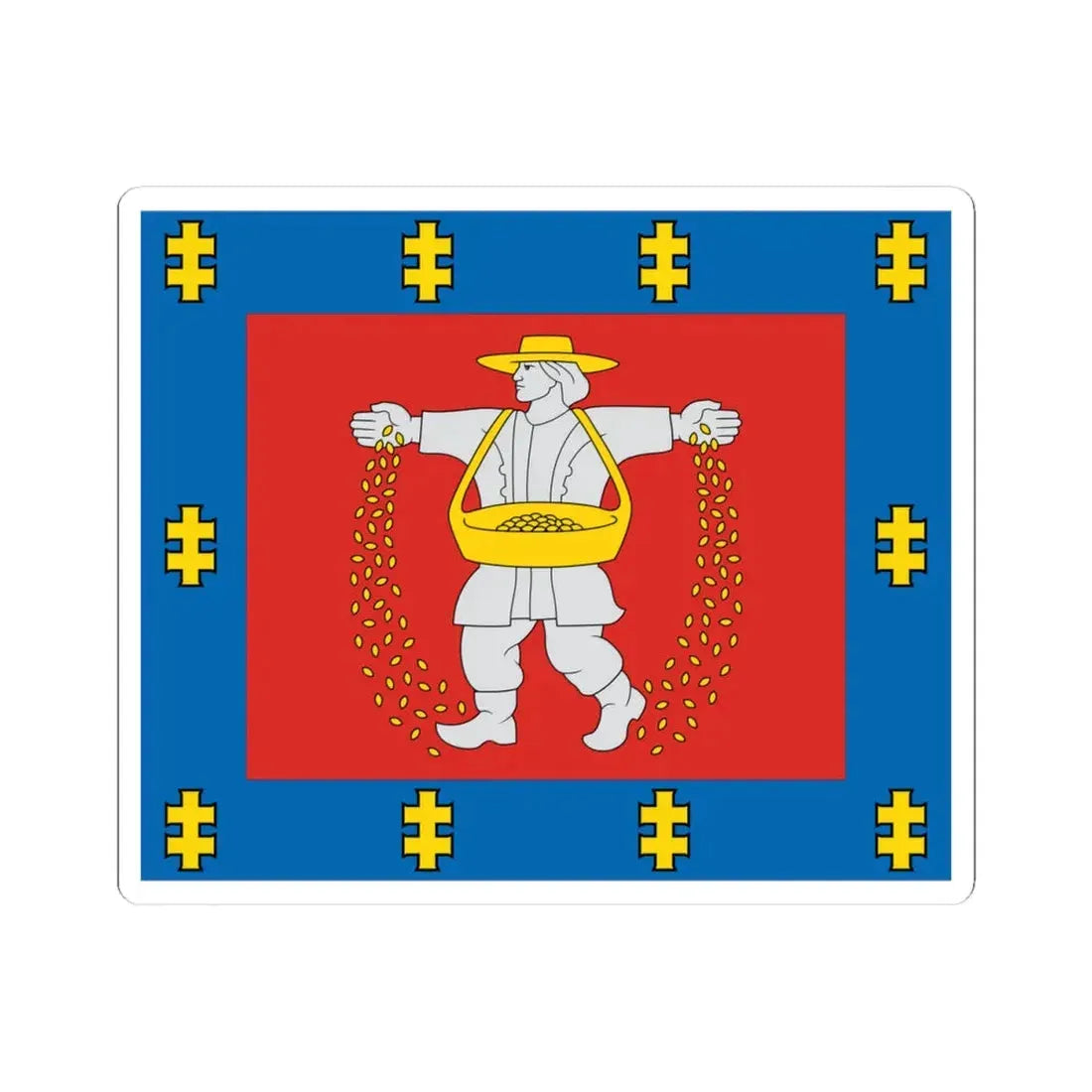 Marijampole County flag (Lithuania) STICKER Vinyl Kiss-Cut Decal 4 Inch White - The Sticker Space