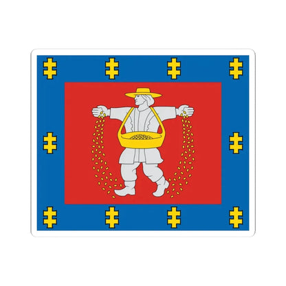 Marijampole County flag (Lithuania) STICKER Vinyl Kiss-Cut Decal 4 Inch White - The Sticker Space