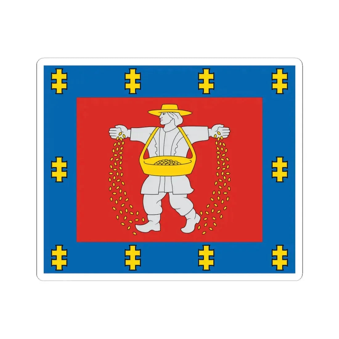 Marijampole County flag (Lithuania) STICKER Vinyl Kiss-Cut Decal 6 Inch White - The Sticker Space